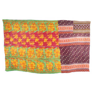Kantha <b>Quilt</b> Gudari GD008 <b>Quilt</b> Gudari Indian Vintage Kantha Heavy <b>Throw</b> Sari <b>Quilts</b> Patchwork Kantha Heavy Indian Reversible - Product Image 2