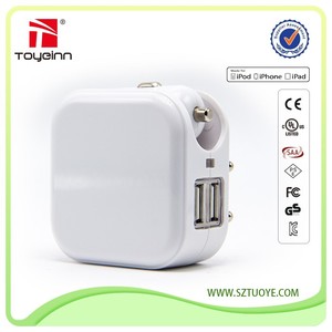Travel Home Tường <span class=keywords><strong>Adapter</strong></span>-in-Dual Port USB <span class=keywords><strong>Car</strong></span> Charger Với Có Thể Gập Lại <span class=keywords><strong>AC</strong></span> Cắm - Product Image 3