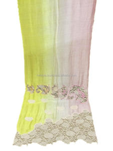 New Design Soft Feel <b>Silk</b> <b>Shawl</b> with Lace Decoration for Girls in Autumn Season - Product Image 4