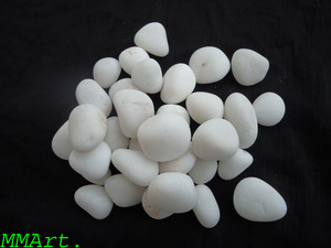Wholesale High Shine Polished White Agate Pebbles Glossy Tumbled <b>Stones</b> for Garden Landscaping Decor - Product Image 5