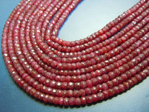 Prix usine rubis naturel facettes Rondelle perles cristaux verre perles de pierre en vrac en rouge bleu rose 4mm taille pour l'utilisation de bijoux - Product Image 1