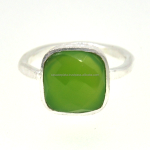 แหวนประดับอัญมณีรูปเบาะ Gemstone925หินคริสเตอร์ลิงเครื่องประดับแหวนแฟชั่นของขวัญแต่งงานสำหรับทุกเพศ - Product Image 1
