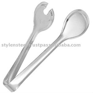 Pince à salade ovale en acier inoxydable au prix de gros pince à salade en métal accessoires de cuisine gadget de restaurant - Product Image 5