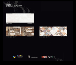 Azulejos de pared de inyección de tinta 3D de cerámica de superficie mate, 250x750mm, aislamiento térmico rústico certificado ISO9001, ladrillo refractario antibacteriano para - Product Image 4