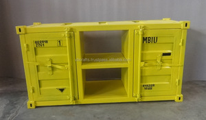 Metal hierro envío contenedor estilo amarillo Color Oficina apartamento Villa hogar sala de estar TV soporte gabinete - Product Image 2