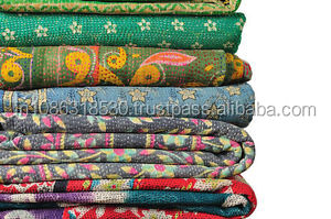 Colcha India kantha, colcha de algodón reversible, decoración Vintage hecha a mano, vintage - Product Image 2