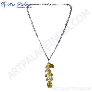 Meilleure vente Trendy Citrine et cristal Gemstone Collier en argent 925 Perles Collier en argent Bijoux Cadeau pour elle - Product Image 3