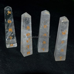 Fuente de Elementos de Reiki de Cuarzo Cristalino - Estilos Feng Shui y Amor, Souvenir Tallado y Grabado en India - Product Image 1