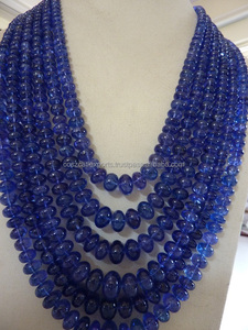 Cuentas curativas pulidas de bola redonda lisa de piedras preciosas azules de tanzanita para hacer joyas, hebras de cuentas de piedra - Product Image 5