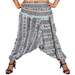Pantalones de yoga con estampado de símbolo OM para hombre y mujer, Pantalón de algodón, estilo harem, Ali baba, boho, hippie, Aladdín, gitano, venta al por mayor - Product Image 4