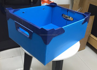 Vers le haut de la couleur bleue 600x400x300mm de boîtes ondulées en plastique de pp taille adaptée aux besoins du client OIN 9001 de la catégorie comestible ASTM: 2015 catégorie industrielle