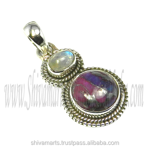 Handmade Charm Pendant 925 Sterling Silver Purple Copper Turquoise Pendant <b>Party</b> Wear Fine Jewelry Pendants & Charms - Product Image 2