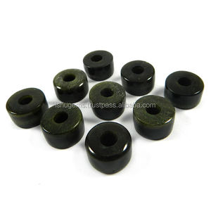 Cuentas de Hipersteno Natural Liso de 14x8mm, Calidad AA, Color Negro, Cuentas Tipo Neumático con Orificio Grande, Gemas Ishu - Product Image 6