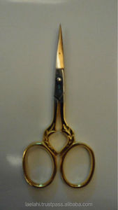 Tijeras de Acero Inoxidable Afiladas para Cejas y Pestañas, Mango Dorado, Hojas Anchas y Rectas para Recortar Cutículas 2026 - Product Image 3