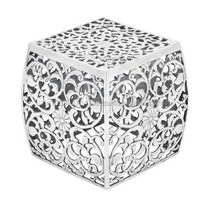 Tabouret décoratif en métal aluminium pour la maison et l'hôtel, table carrée en métal à treillis pour le mobilier de maison - Product Image 1