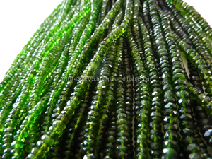 Diópsido de cromo verde facetado Rondelle forma cuentas de piedras preciosas naturales hebras de piedra cuentas sueltas - Product Image 5
