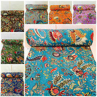 Couvre-lit en coton matelassé réversible Bangali Gudari, fait main en Inde, ancien style vintage, Kantha, couvre-lit vintage, décoration vintage