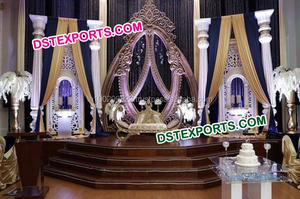 Escenario de Boda de Lujo Estilo Rajasthani Jharokha con Paneles de Fibra, Escenario de Boda Estilo Hindú Shahi Rajwada, Escenario de Boda Jhrokha para Eventos en Tennessee - Product Image 3