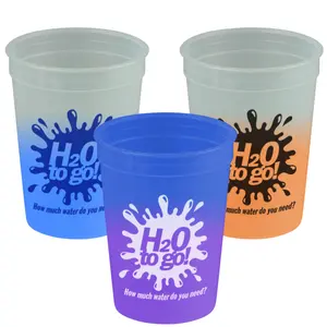 USA Made 12 oz Cool Color Changing Stadium Cup-wechselt die Farbe mit eiskalten Flüssigkeiten, BPA-frei und wird mit Ihrem Logo geliefert