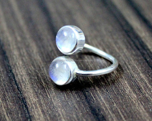 Venta caliente Unisex 925 anillo Vintage de plata esterlina Arco Iris Natural piedra lunar diamante perla piedra preciosa de nacimiento para bodas fiestas - Product Image 4