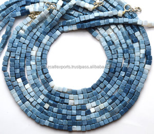 พลอยธรรมชาติเปรูสีฟ้าโอปอล3D เรียบรูปทรงกล่องลูกปัดทำด้วยมืออุปกรณ์ทำเครื่องประดับขายส่งลูกปัดอัญมณี - Product Image 1