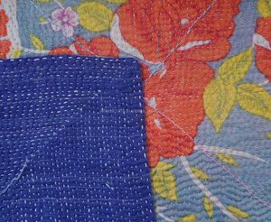 <b>Indian</b> Home Decor Kantha <b>Quilt</b> Wholesale Sari Kantha Blanket - Product Image 2