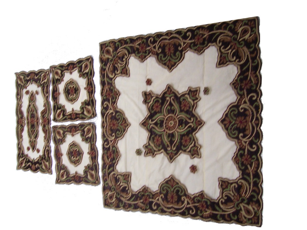 NET CASHMERE EMBROIDERY TABLE COVER