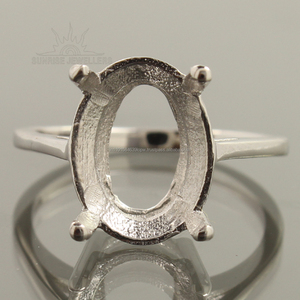Bague semi-montée moderne, toutes tailles, en argent sterling 925 massif, pierre centrale ovale de 10x14 mm, pour mariage et fête, unisexe - Product Image 6