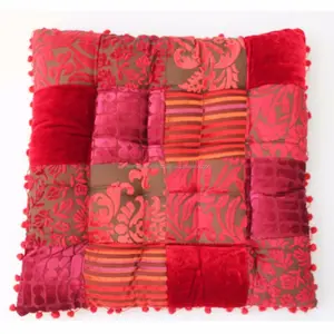 Factory price patchwork burnout velvet dining chair pads seat cushions wholesale from India