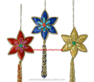 Beautiful Zari Embroidery Christmas <b>Hanging</b> Ornament - Product Image 1