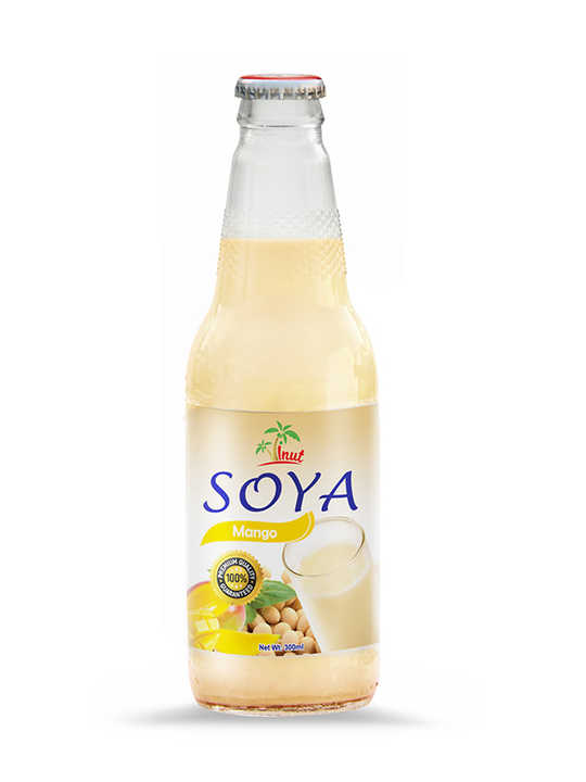 300ml Soft Drink Glass Bottle Juice Direct Drink Bottle Packaging Soma Milk Drink with Vanilla Flavor 10 % Brix 20 % Purity