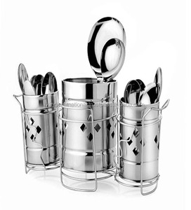 Set de couverts en bois, Mod. 60 cm, avec 4 tasses en acier inoxydable + porte-couteau + porte-pot - Product Image 6