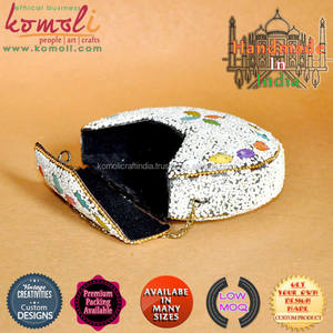 Sac à main perlé multicolore en métal, style hobo, design vintage, - Product Image 3