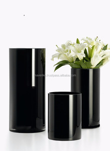 Nouvel arrivage Vase à fleurs cylindrique long noir Vase de table en métal élégant Centres de table Mariages Décoration de table et de maison - Product Image 2