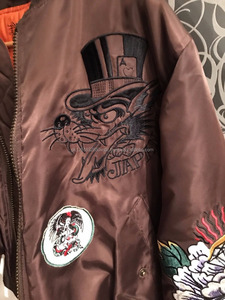 GLOBAL APPAREL Veste universitaire d'hiver pour homme Imperméable Réversible Coupe-vent Mélange nylon-polyester-coton Décoration imprimée en 3D - Product Image 5