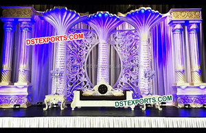 ชุดเสาคริสตัลสำหรับงานแต่งงานในเอเชียแบบใหม่เสาคริสตัลสำหรับเวทีงานแต่งงานแบบกึ่งพระจันทร์ครึ่งเสาคริสตัลสำหรับเวทีงานแต่งงาน - Product Image 6