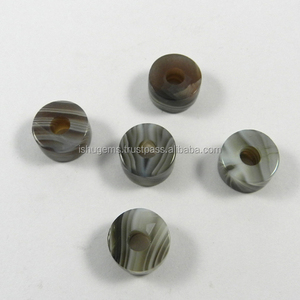 Sardonyx-Cuentas de neumáticos lisos de 14x8x5mm, cuentas de piedras preciosas de gran agujero, cuentas europeas para pulsera, IG0136 - Product Image 2
