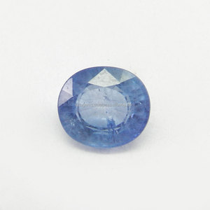 Saphir bleu créé en laboratoire, taille ovale 13x11mm, 10,3 carats, pierre précieuse en vrac pour la fabrication de bijoux - Product Image 1
