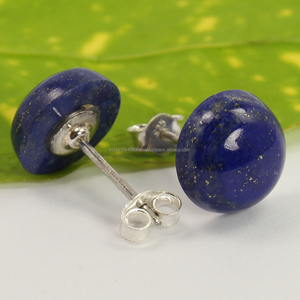 Pendientes de Plata de Ley 925 con Incrustaciones de Lapislázuli Natural y Baño de Oro para Aniversario - Product Image 2