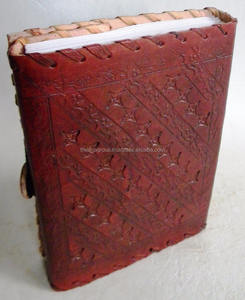 Wholesale Genuine handmade <b>paper</b> embossed <b>stone</b> elastic closure leather <b>notebook</b> - Product Image 2