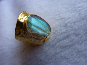 Anillo de Plata de Ley 925 con labradorita azul, joyería con relleno de oro y plata - Product Image 2