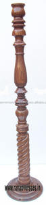 Antique Finish <b>Wooden</b> <b>Lamp</b> With Round <b>Base</b> & Handcrafted Design for Home ,Hotel Decorative - Product Image 2