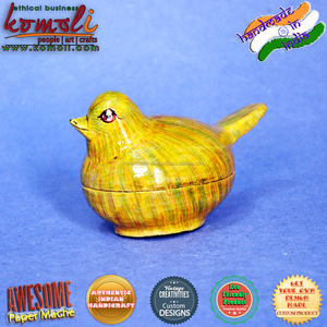 Sparrow-cajas de madera para manualidades, caja de papel pintado a mano, mache de pájaro - Product Image 3