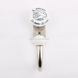 Handmade Ceramic Floral Cancer Design Black and White Coat Wall Reusable Utility Hat Hooks Hangers Bags Clothes Heavy Duty - Product Image 2