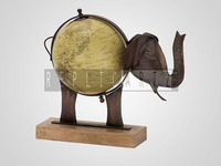 Globe terrestre décoratif de bureau en forme d'éléphant, 17×8×13 pouces, en fer et bois, modèle de carte du monde géographique éducatif pour étudiants et enseignants