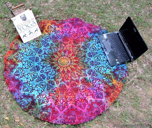 <strong>Mandala</strong> <strong>Round</strong> Star Colorful Roundie Romani Yoga Mat <strong>Tapestry</strong> Customary Tid Dye Throw <strong>Round</strong> College Dorm Decor Roundie <strong>72</strong>&quot; <strong>Inches</strong>