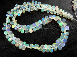 Perles de pierre d'opale éthiopienne de haute qualité gouttes de poire lisses Briolette 4mm pierres précieuses en vrac pour bracelets - Product Image 5