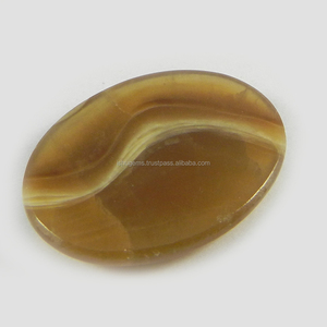 Aragonite naturelle couleur miel, cabochon ovale 5,20 g, 23*30 mm, pierre précieuse pour bijoux IG0732 - Product Image 2