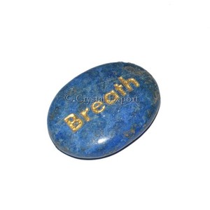 Carved <b>Lapis</b> <b>Lazuli</b> Breath Engraved Stone <b>Pendant</b> Feng Shui Style Healing Stone with Elegant Design - Product Image 1
