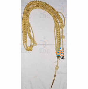 Nave Capitán Cabeza de cubierta Alambre francés Cordón de oro Aiguillettes Forma Cuerdas uniformes Hilo metálico con puntas de latón Suministro tejido a mano - Product Image 5